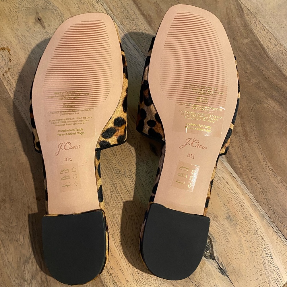 J Crew Open Toe Calf Skin Mules. Size 8.5 - Picture 3 of 4